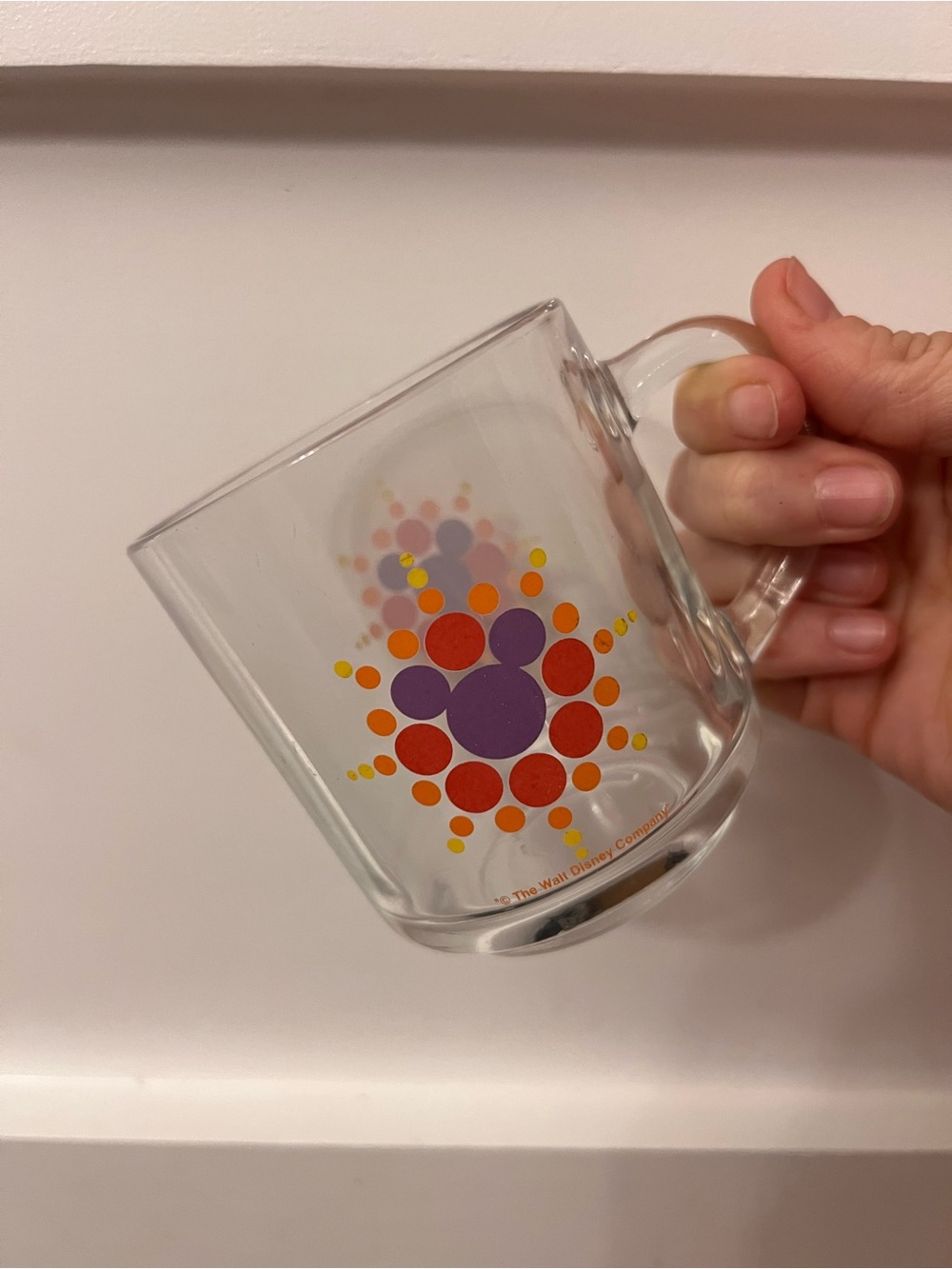 Vintage Luminarc Disney Mickey Mouse Clear Glass Mug